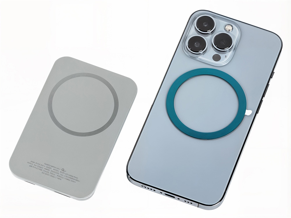 Магнитный беспроводной внешний аккумулятор "MagnetIQ", 5000 mah, 10 W, серый Cool gray 7C-4