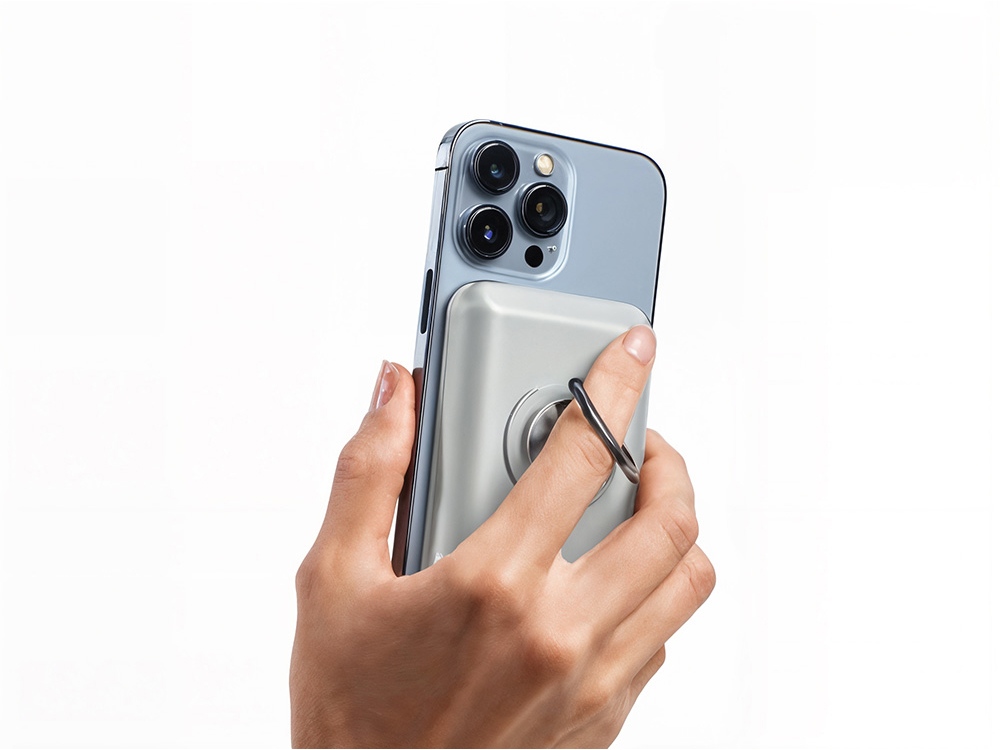Магнитный беспроводной внешний аккумулятор "MagnetIQ", 5000 mah, 10 W, серый Cool gray 7C-7