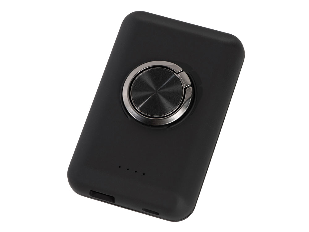 Магнитный беспроводной внешний аккумулятор "MagnetIQ", 5000 mah, 10 W, черный (Р)-1