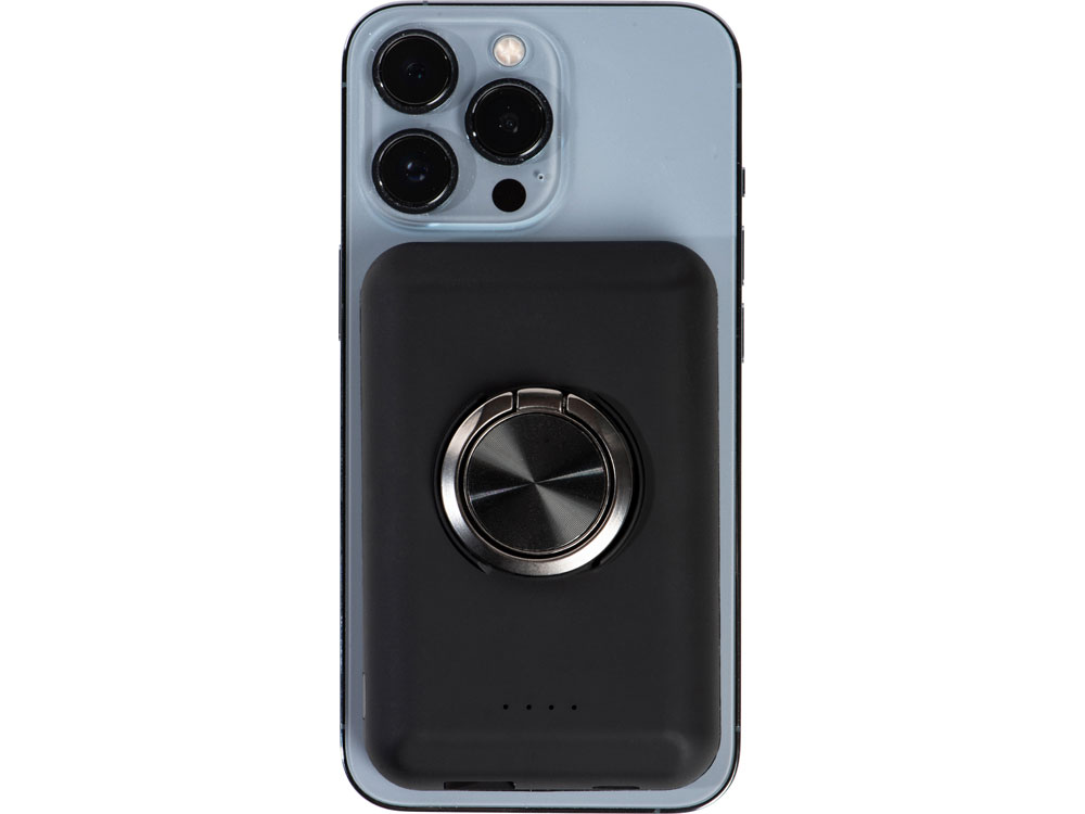 Магнитный беспроводной внешний аккумулятор "MagnetIQ", 5000 mah, 10 W, черный (Р)-6