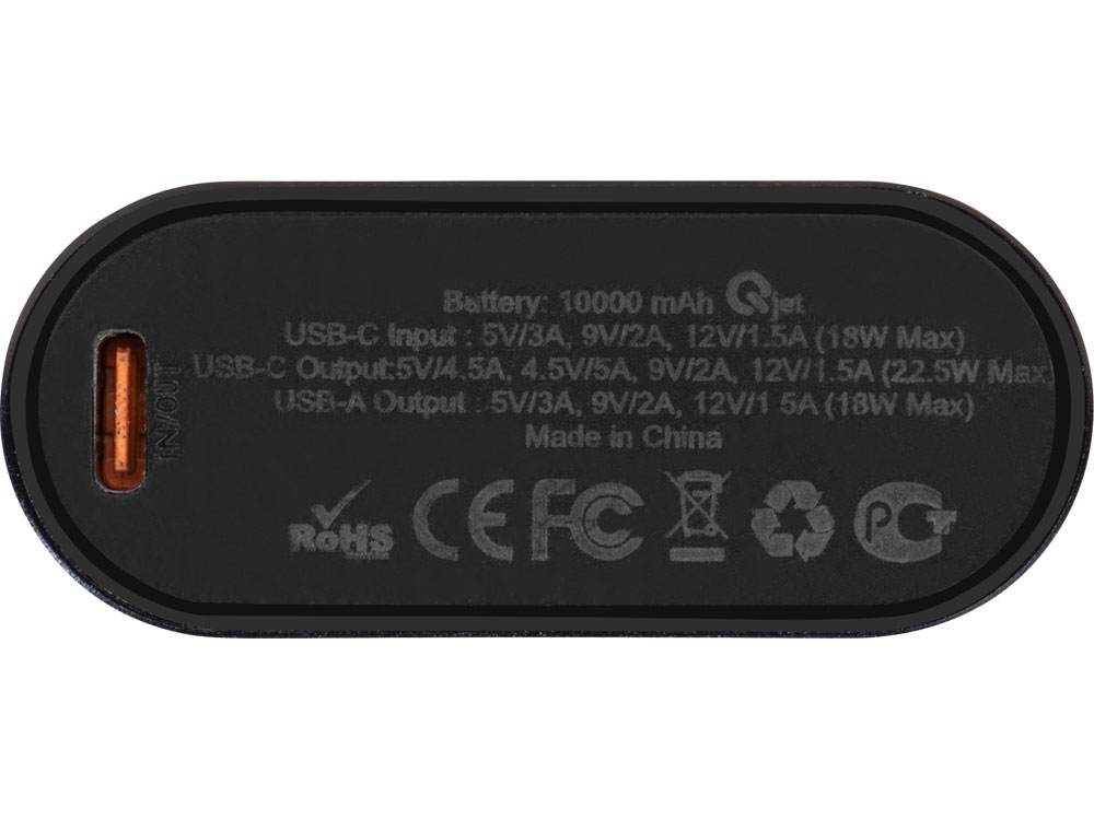 Внешний аккумулятор с QC/PD "Qwik", 10000 mah, черный-5