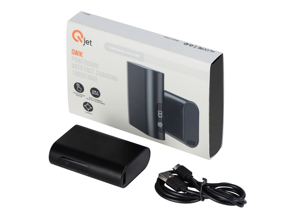 Внешний аккумулятор с QC/PD "Qwik", 10000 mah, черный-8