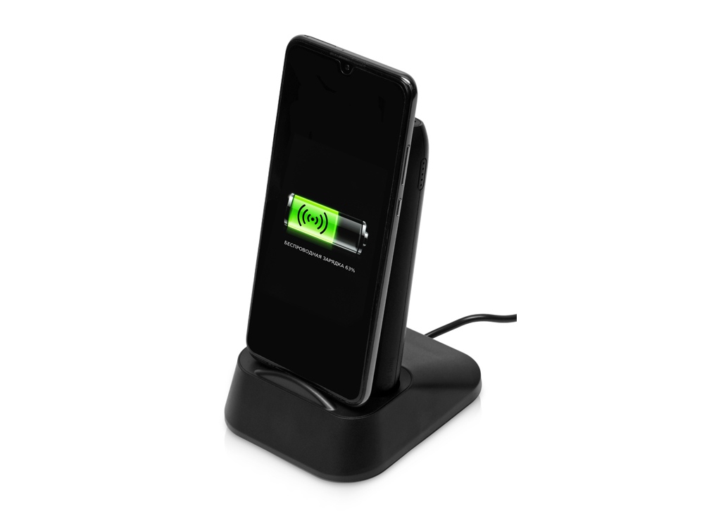 Портативное беспроводное зарядное устройство с док-станцией "Uniq", 10000 mah, черный-2