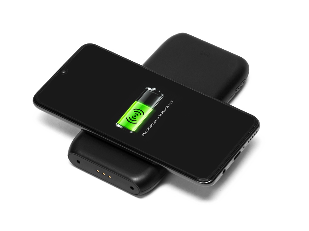 Портативное беспроводное зарядное устройство с док-станцией "Uniq", 10000 mah, черный-5
