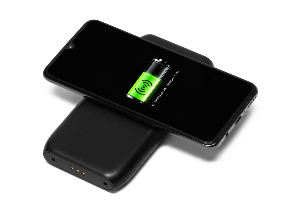 Портативное беспроводное зарядное устройство с док-станцией "Uniq", 10000 mah, черный-6