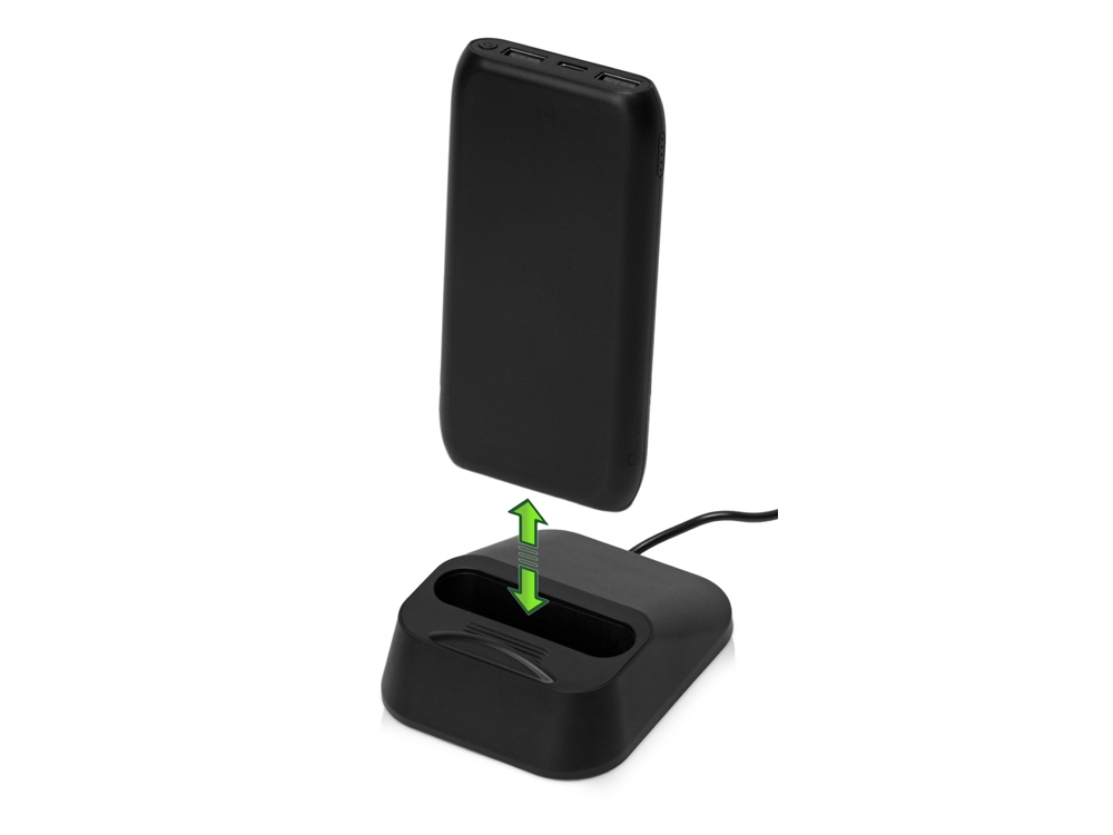 Портативное беспроводное зарядное устройство с док-станцией "Uniq", 10000 mah, черный-7