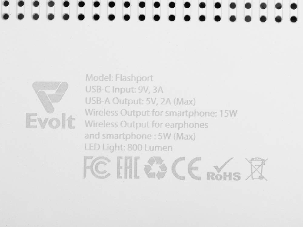 Складная зарядная станция с беспроводной зарядкой «Flashport», 15 Вт, белый (Р)-11