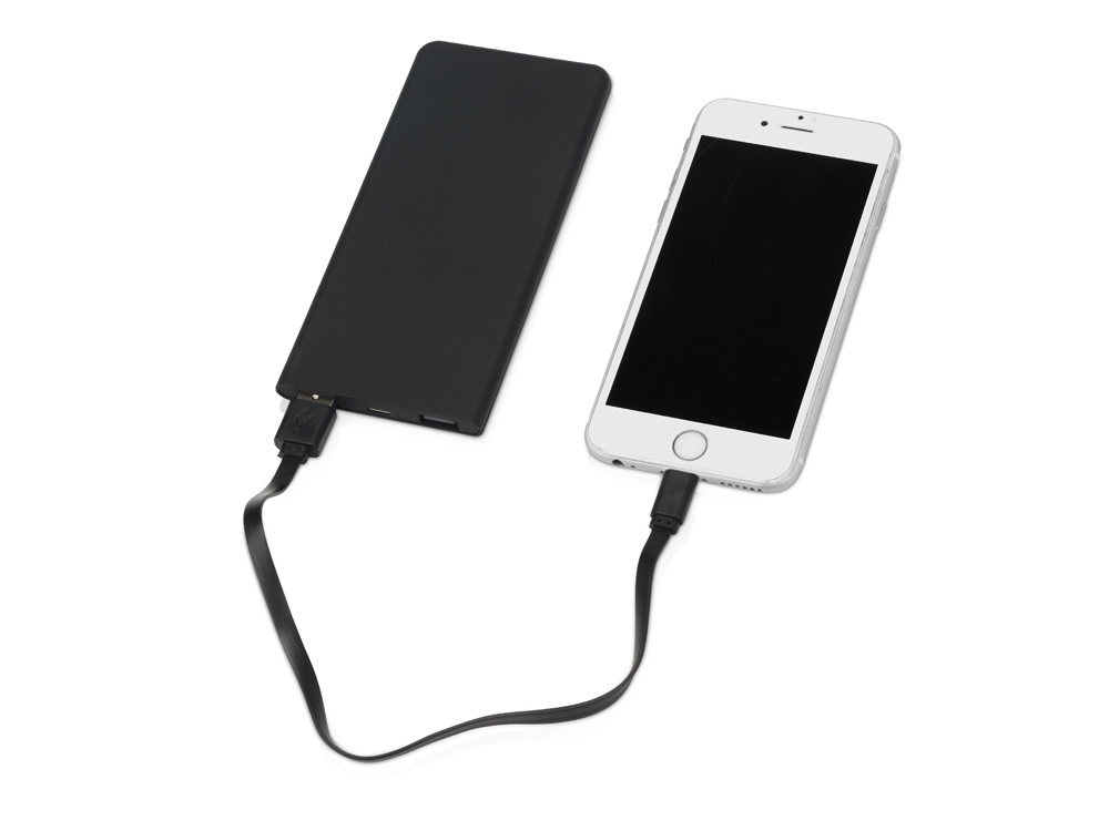 Портативное зарядное устройство с красной подсветкой логотипа «Faros», soft-touch, 4000 mAh-1