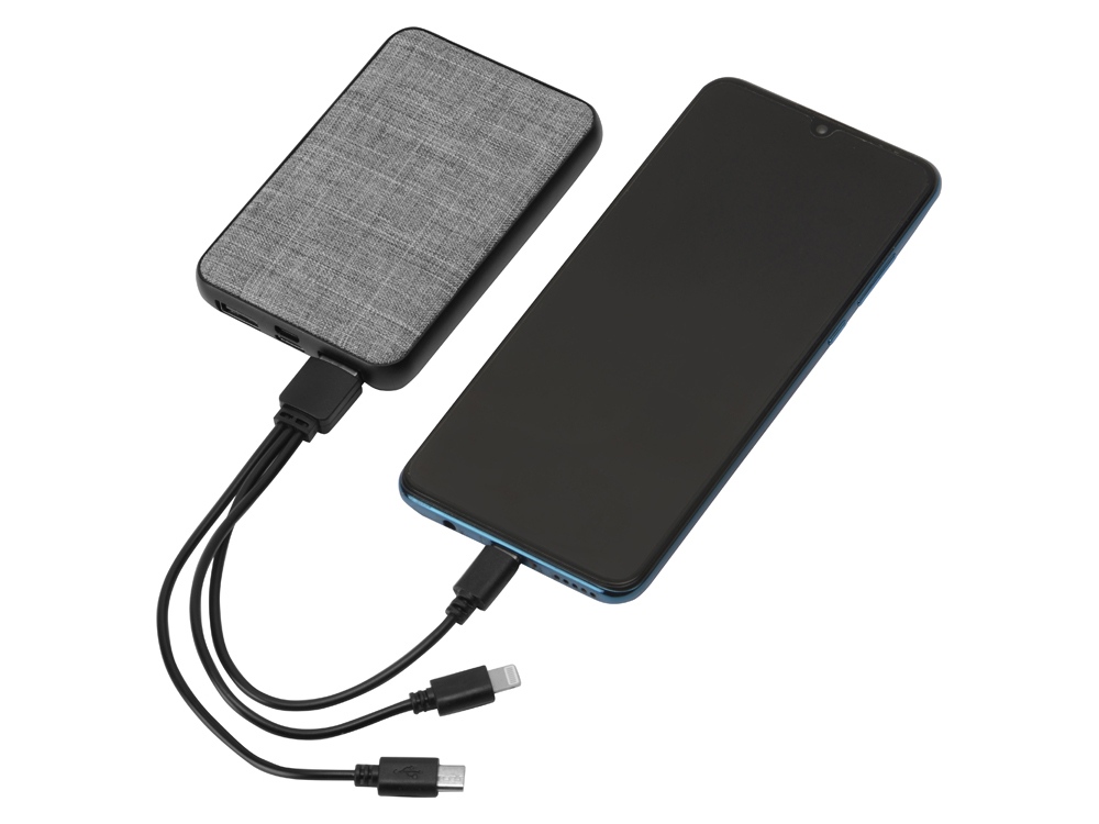 Портативное зарядное устройство из rPET "Reborn", 5000 mAh, серый-1