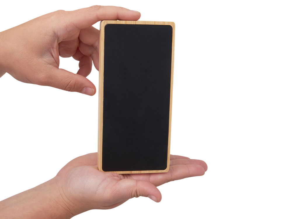 Внешний аккумулятор с подсветкой лого и солнечной панелью «Reedia S1», 10000 mAh, бамбук, черный-8