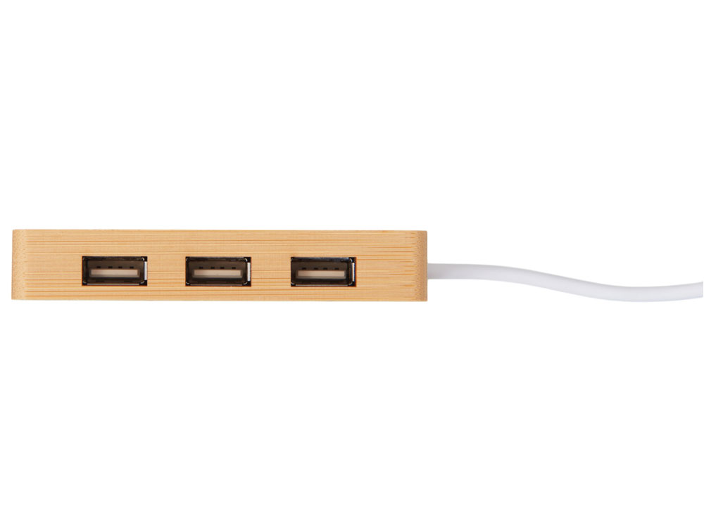 USB хаб с подсветкой лого «Reedia S5», 3*USB, 1*Type C, бамбук, черный-5