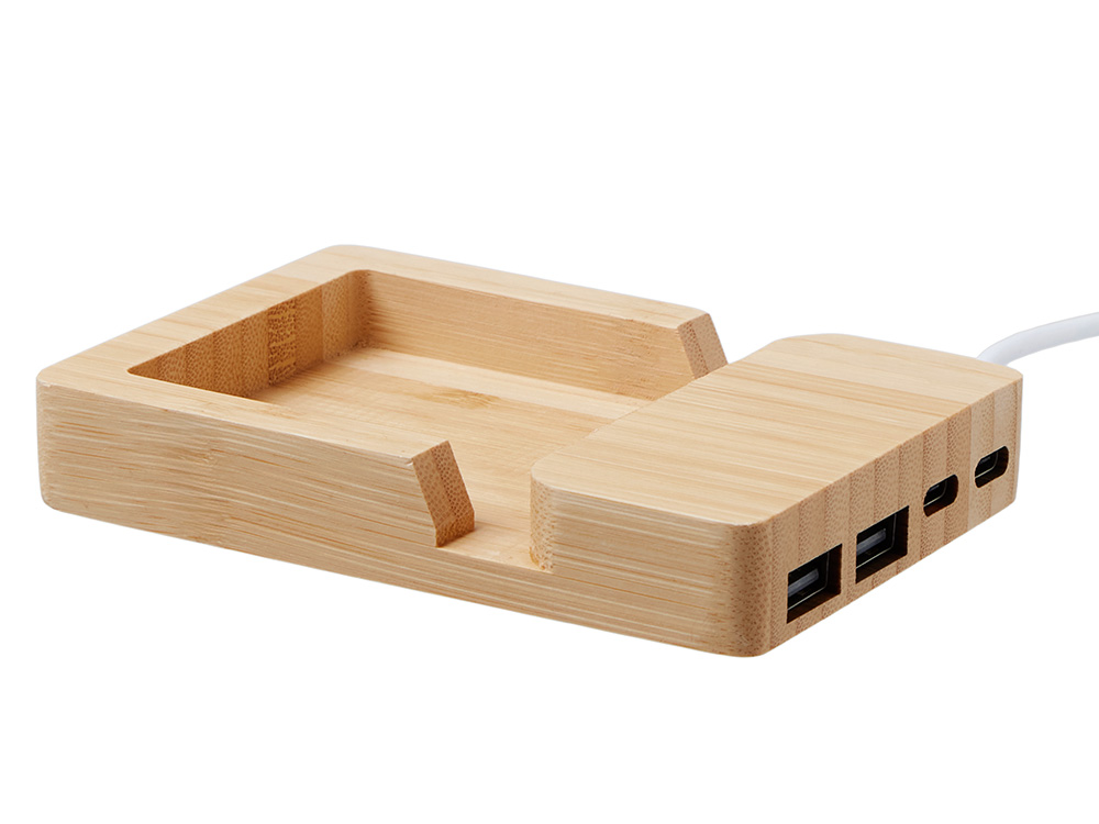 USB хаб «Memo», 2*USB, 2*Type C, бамбук-8