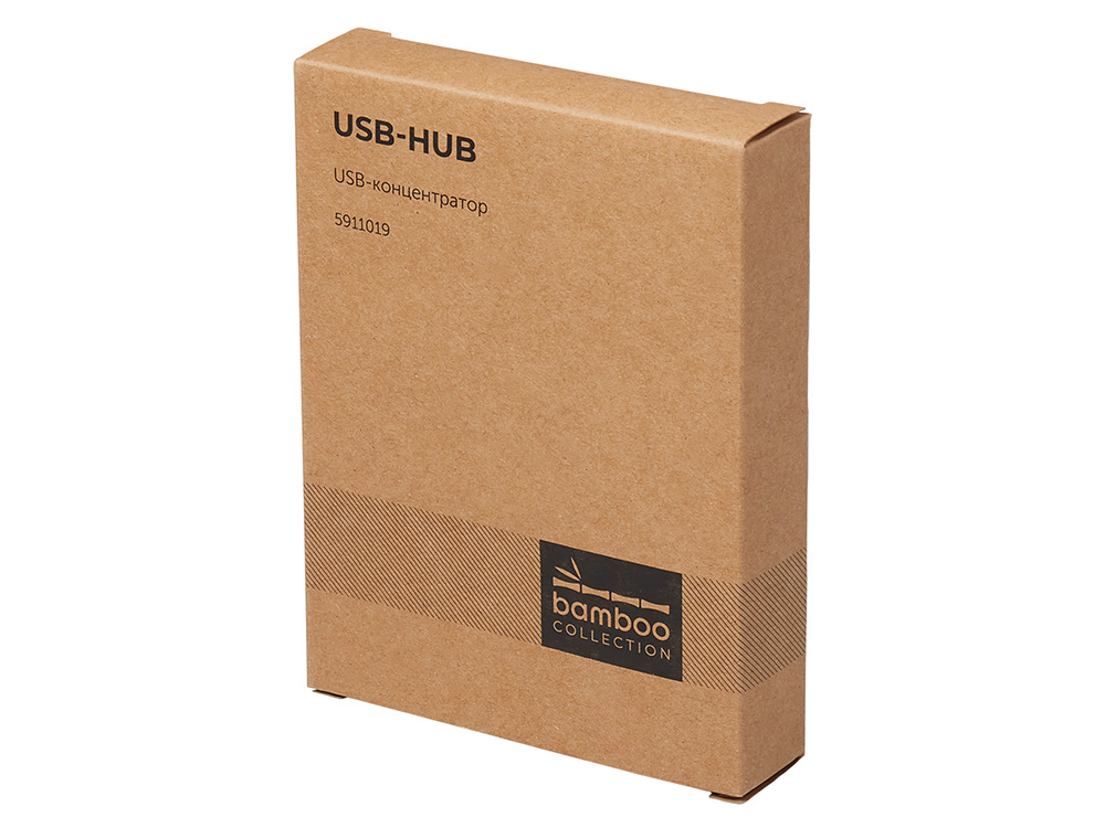 USB хаб «Memo», 2*USB, 2*Type C, бамбук-11