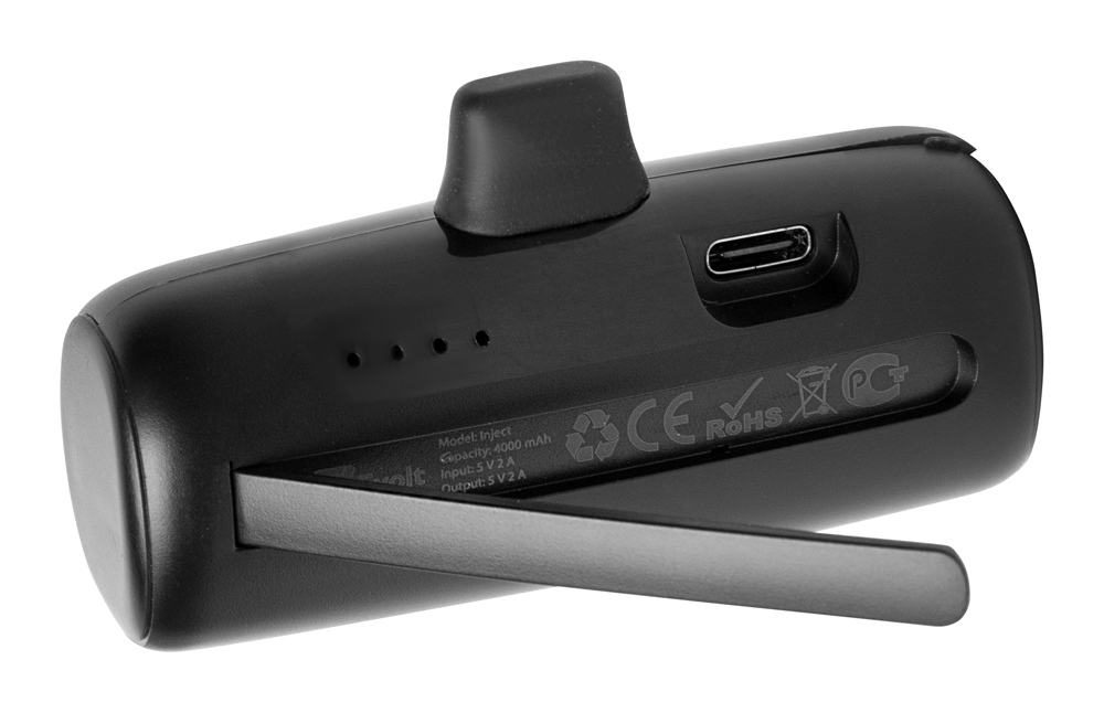 Внешний аккумулятор с разъёмом Type-C «Inject», 4000 mAh, черный-5