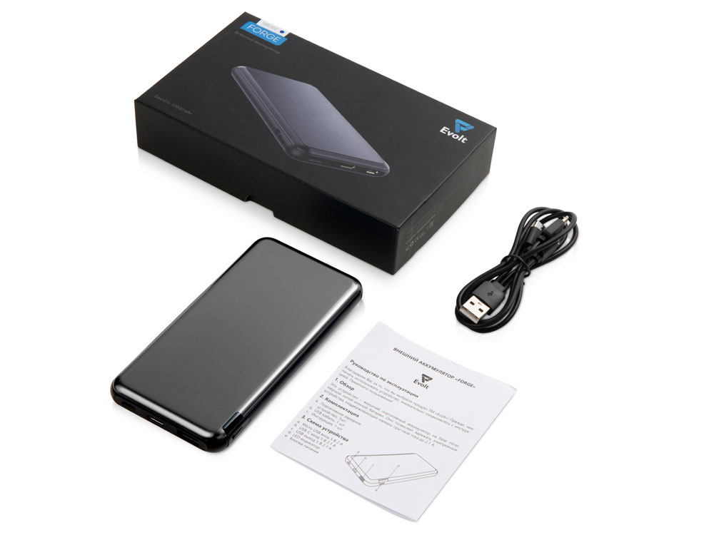 Внешний аккумулятор «Forge» v.2, металл, 10000mah, серый-6