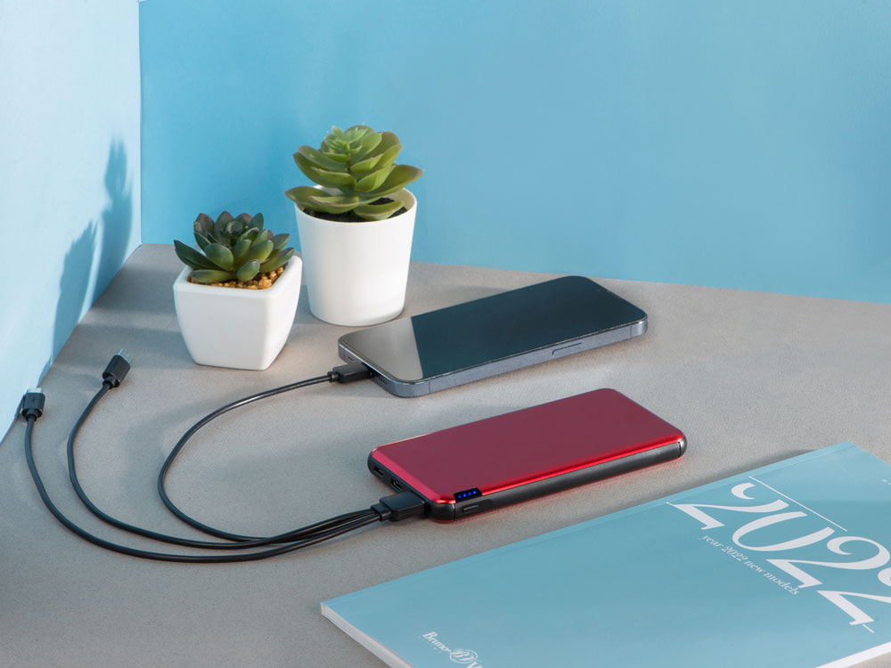 Внешний аккумулятор «Forge» v.2, металл, 10000mah, красный-9