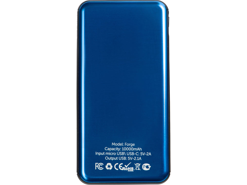 Внешний аккумулятор «Forge» v.2 металл,  10000mah, синий-2