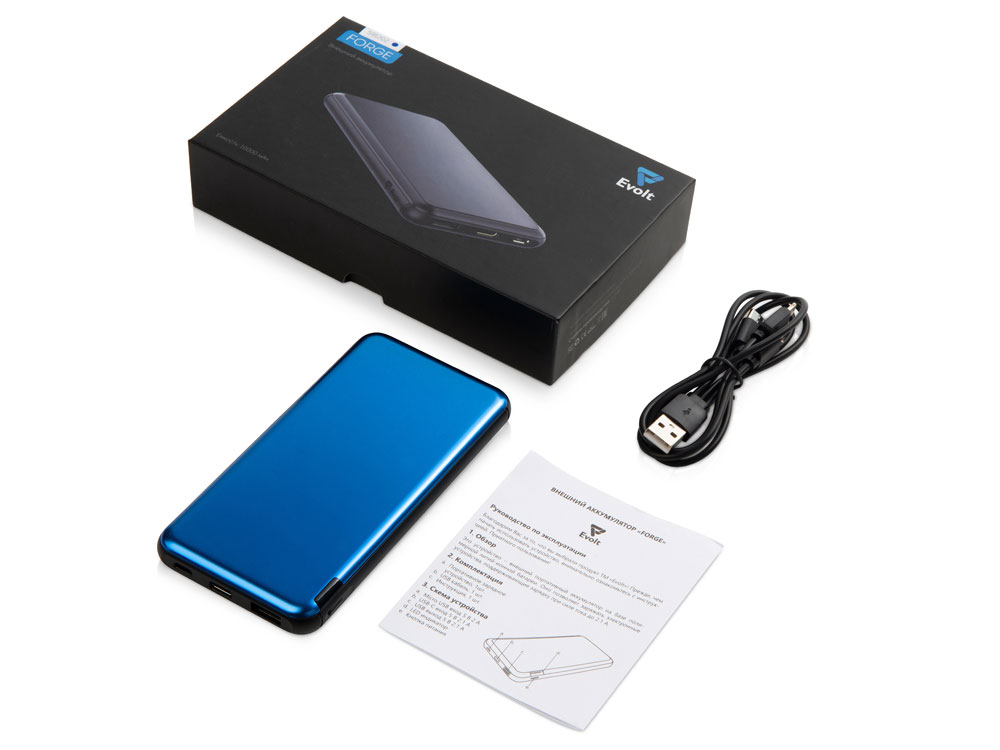 Внешний аккумулятор «Forge» v.2 металл,  10000mah, синий-6
