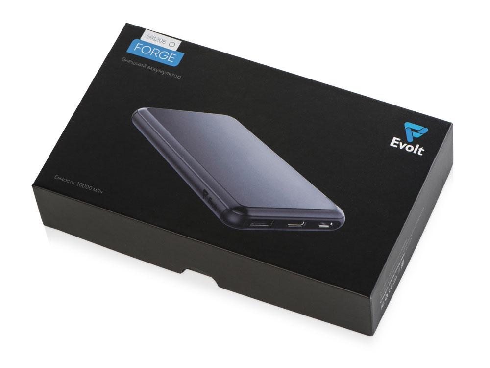 Внешний аккумулятор Forge, Evolt, металл, 10000mah, белый (P)-7