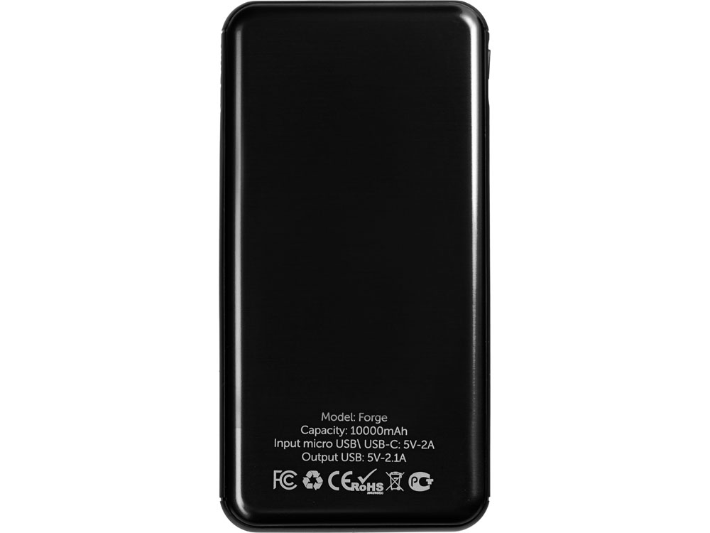 Внешний аккумулятор «Forge» v.2, металл, 10000mah, черный-2