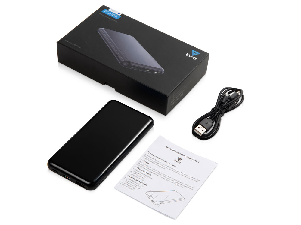 Внешний аккумулятор «Forge» v.2, металл, 10000mah, черный-6