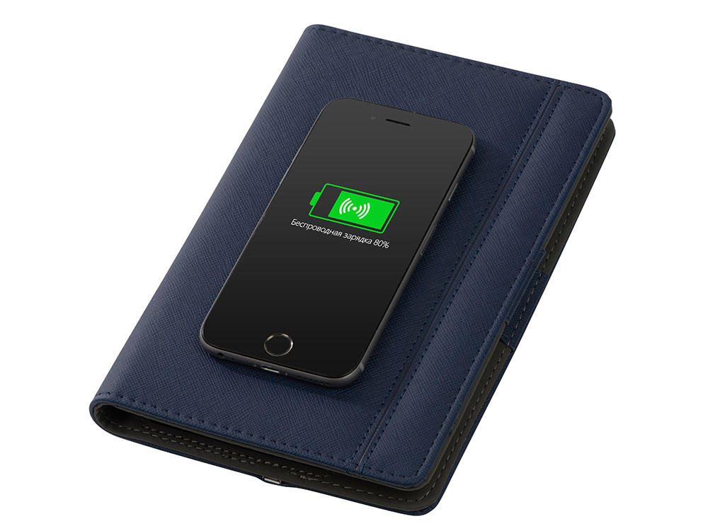 Органайзер с функцией беспроводной зарядки "Manner", 5000 mah, темно-синий-3