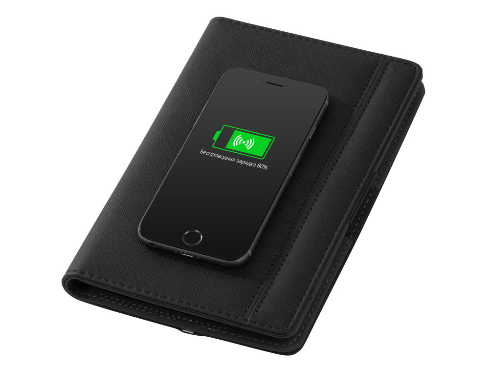 Органайзер с функцией беспроводной зарядки "Manner", 5000 mah, черный-3