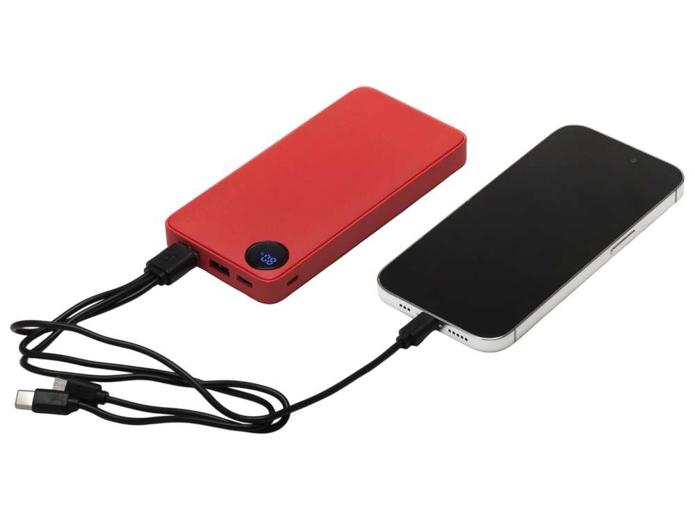 Внешний аккумулятор с дисплеем «Mild», 10 000 mAh, красный-1