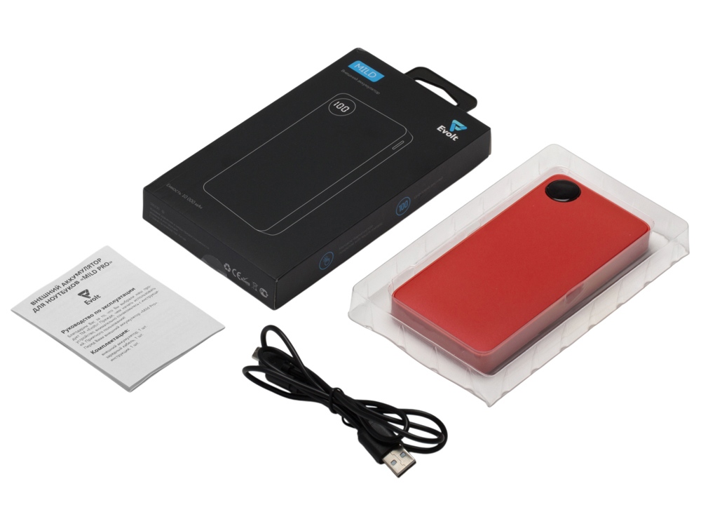 Внешний аккумулятор с дисплеем «Mild», 10 000 mAh, красный-7