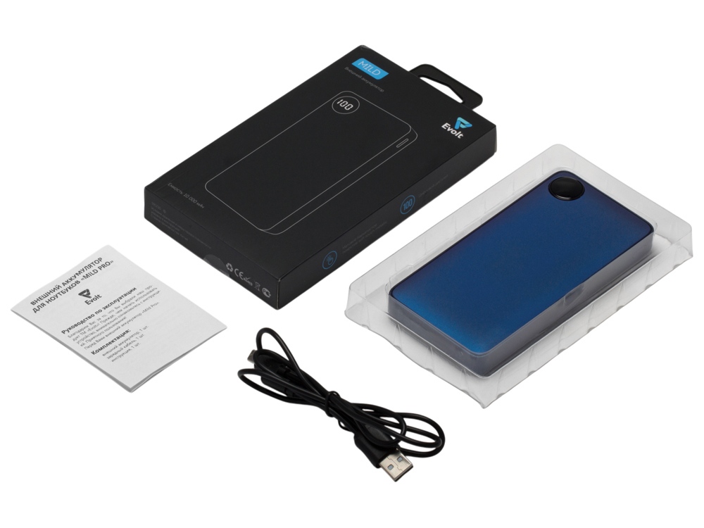 Внешний аккумулятор с дисплеем «Mild», 10 000 mAh, синий-7