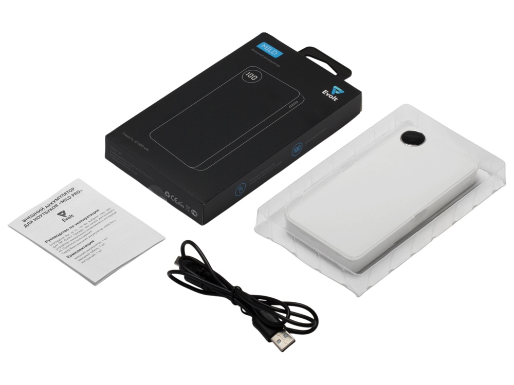 Внешний аккумулятор с дисплеем «Mild», 10 000 mAh, белый-8