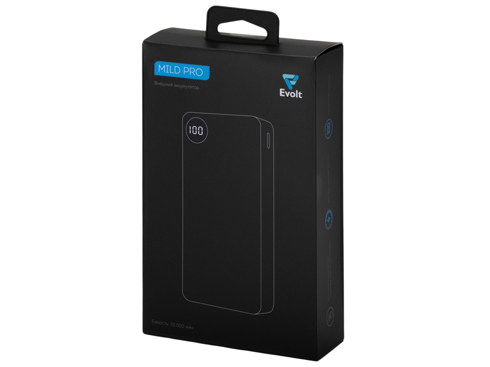 Внешний аккумулятор «Mild Pro» c быстрой зарядкой QC/PD, 20 000 mAh, серый (Р)-9