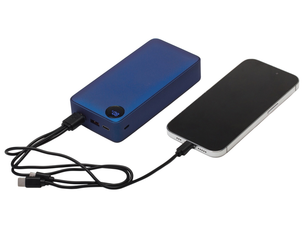 Внешний аккумулятор «Mild Pro» c быстрой зарядкой QC/PD, 20 000 mAh, синий-1