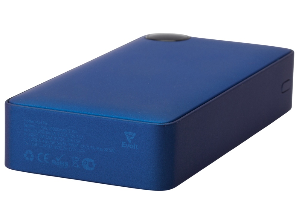 Внешний аккумулятор «Mild Pro» c быстрой зарядкой QC/PD, 20 000 mAh, синий-6