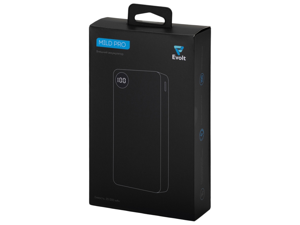 Внешний аккумулятор «Mild Pro» c быстрой зарядкой QC/PD, 20 000 mAh, синий-9