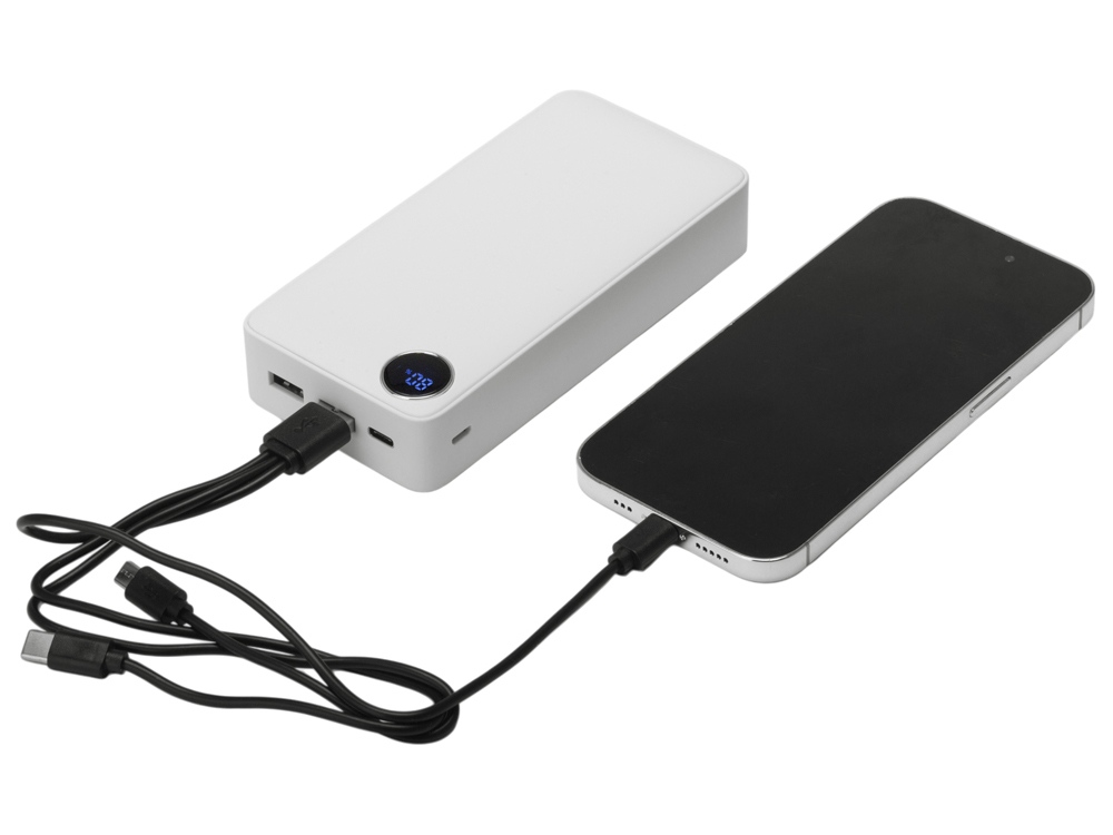 Внешний аккумулятор «Mild Pro» c быстрой зарядкой QC/PD, 20 000 mAh, белый-1