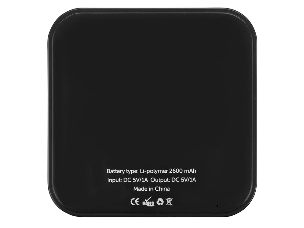 Портативное зарядное устройство (power bank) "Квадрум", 2600 mAh, черный-6