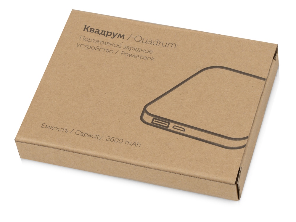 Портативное зарядное устройство (power bank) "Квадрум", 2600 mAh, черный-7