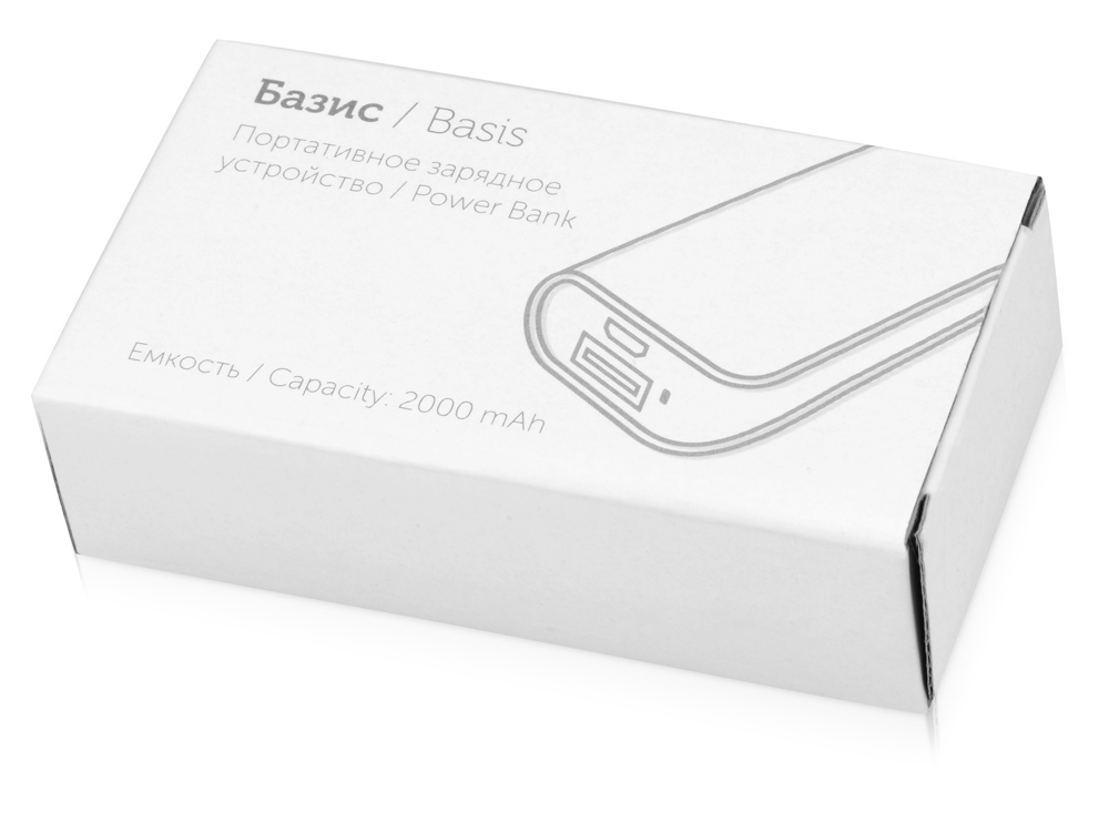 Портативное зарядное устройство (power bank) Basis, 2000 mAh, белый/желтый-3
