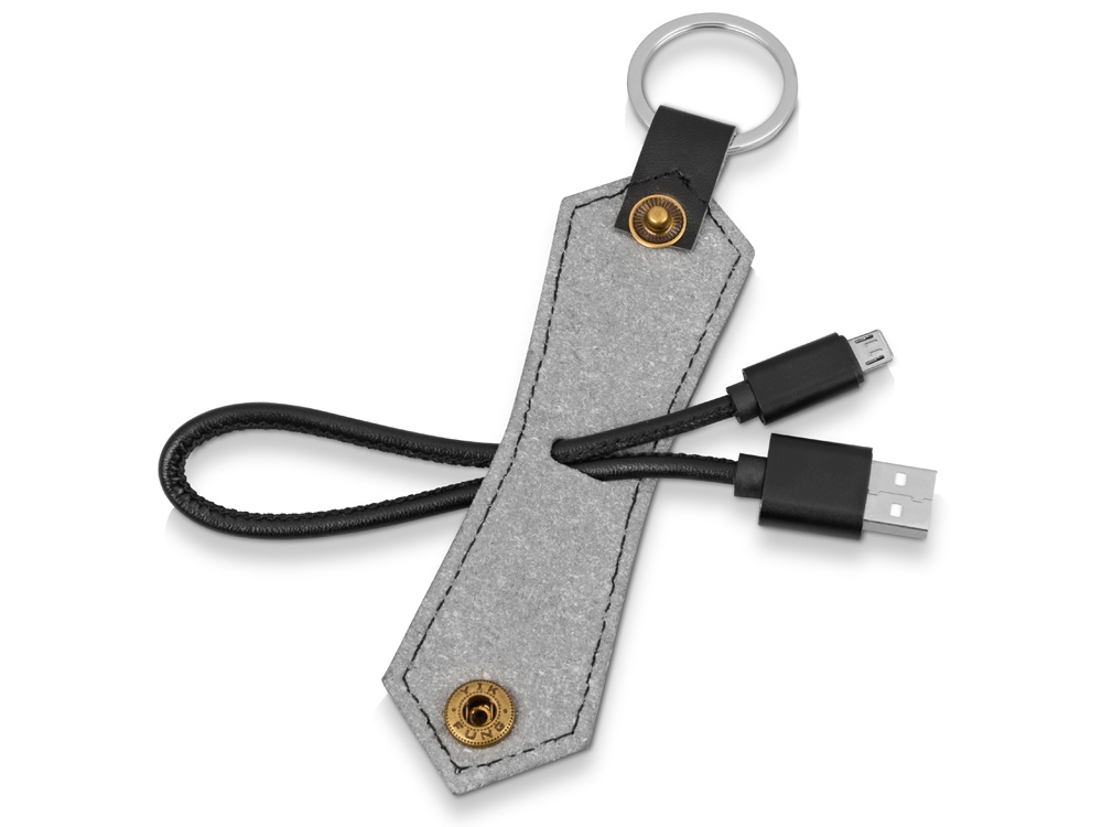 Кабель-брелок USB-MicroUSB «Pelle», черный-2