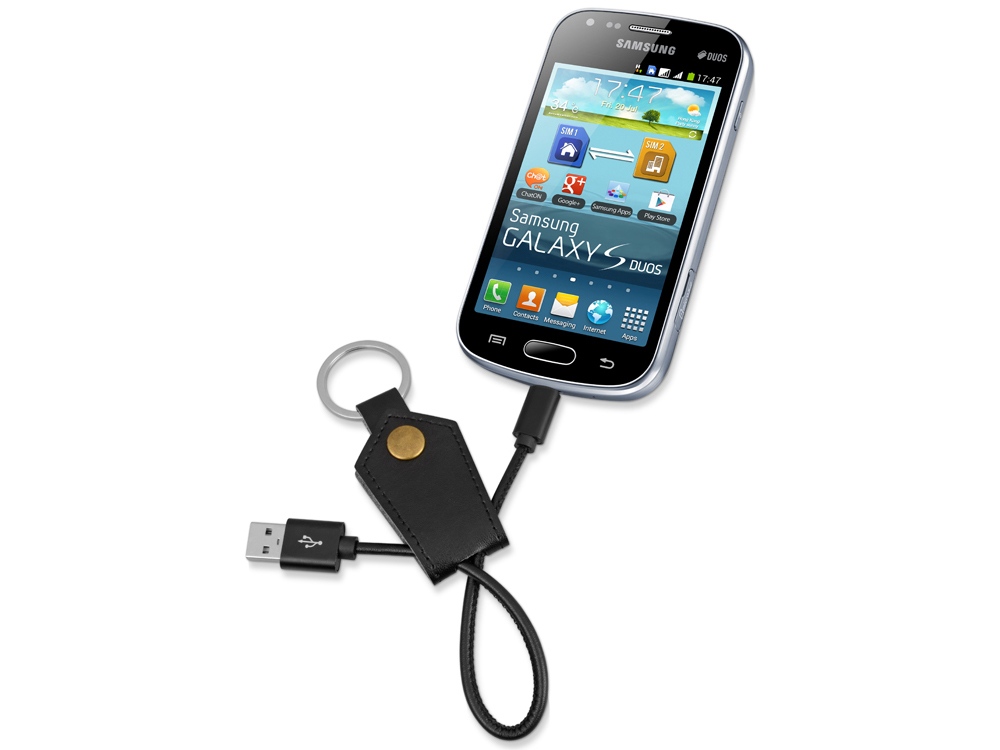 Кабель-брелок USB-MicroUSB «Pelle», черный-3