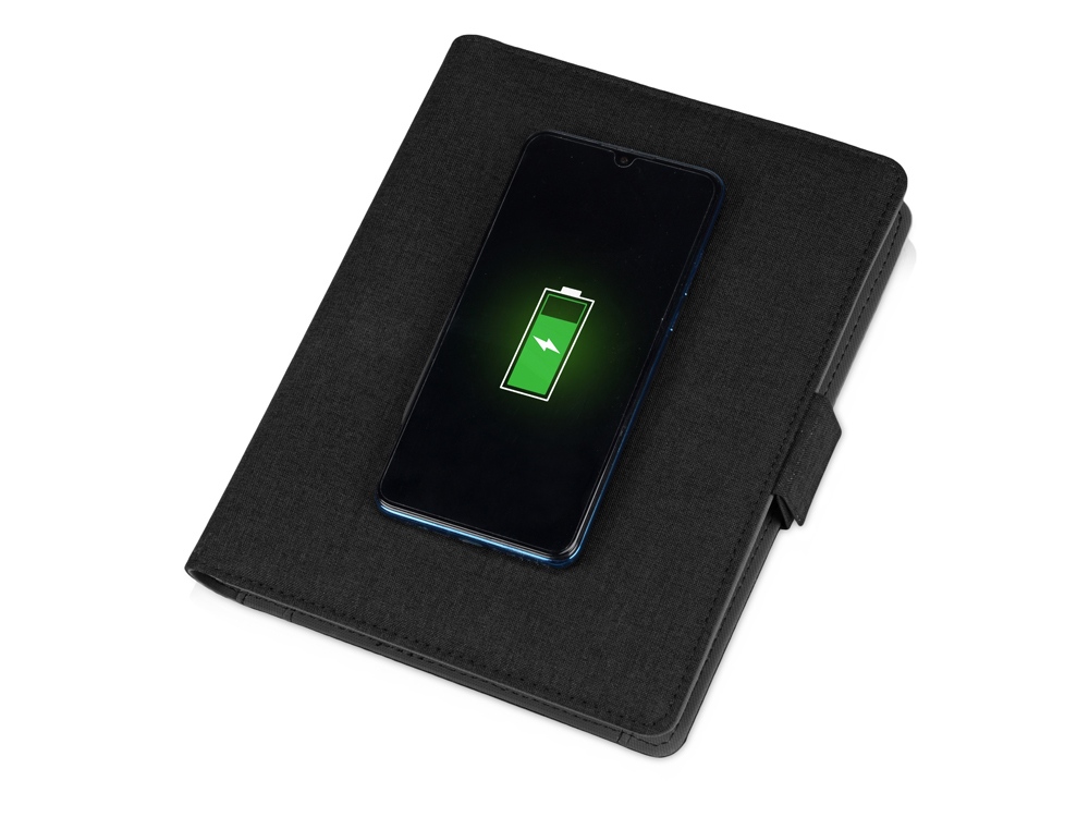Органайзер с беспроводной зарядкой 5000 mAh "Powernote", темно-серый-1