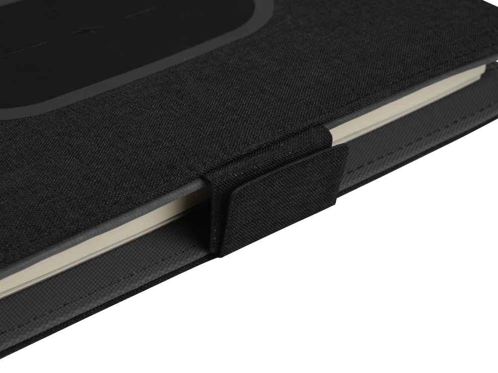 Органайзер с беспроводной зарядкой 5000 mAh "Powernote", темно-серый-7