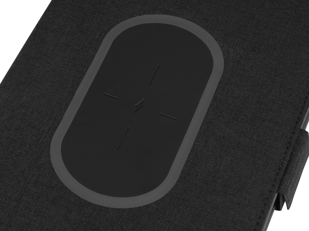 Органайзер с беспроводной зарядкой 5000 mAh "Powernote", темно-серый-8
