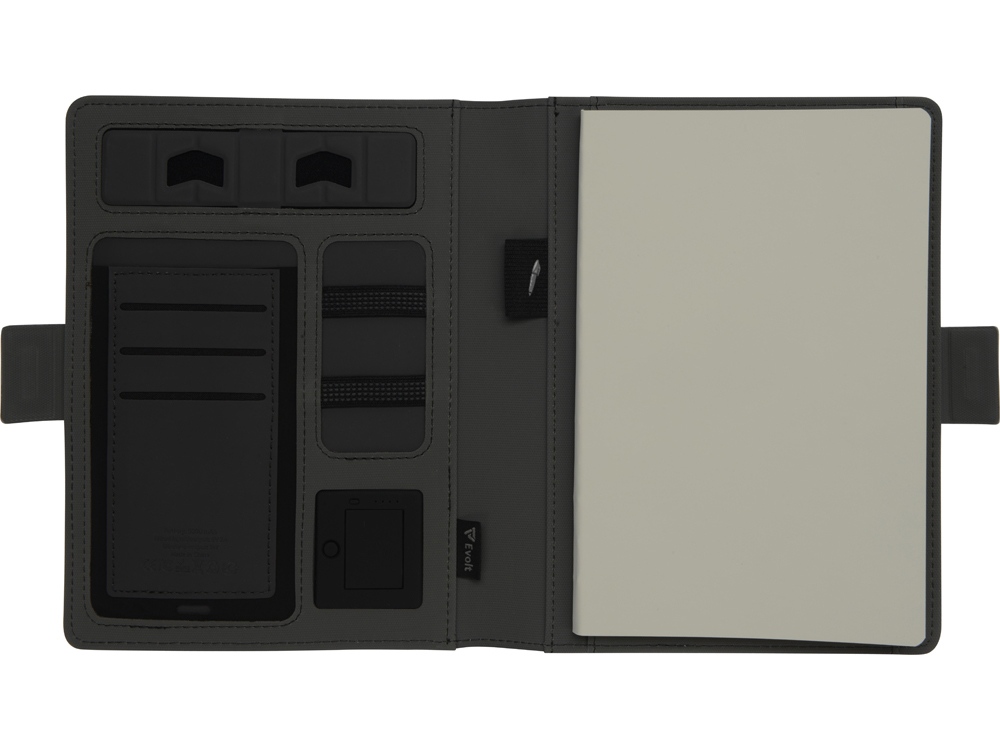 Органайзер с беспроводной зарядкой 5000 mAh "Powernote", светло-серый (P)-10