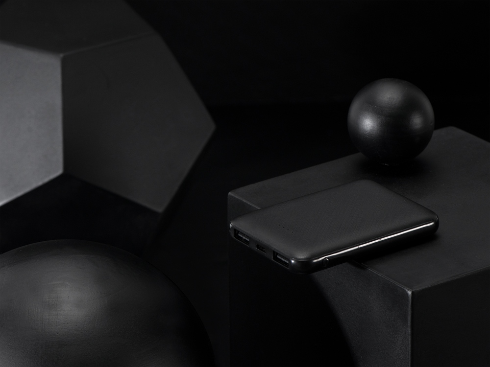 Портативное зарядное устройство"Grind", 5000 mAh, черный-12