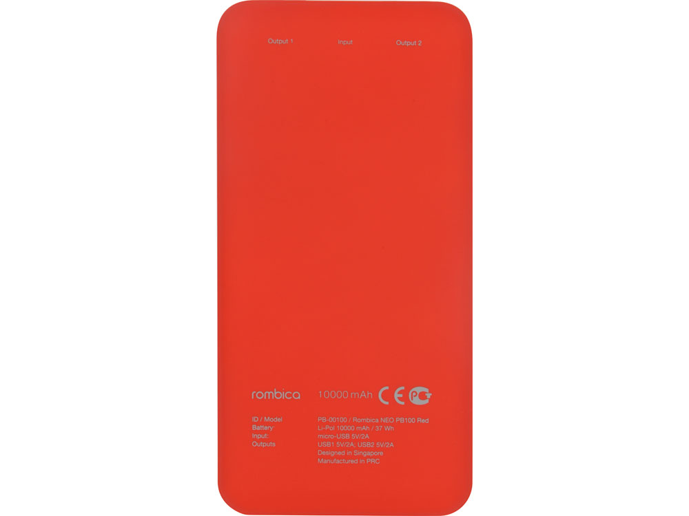 Внешний аккумулятор Rombica NEO PB100 Red, красный (Р)-3