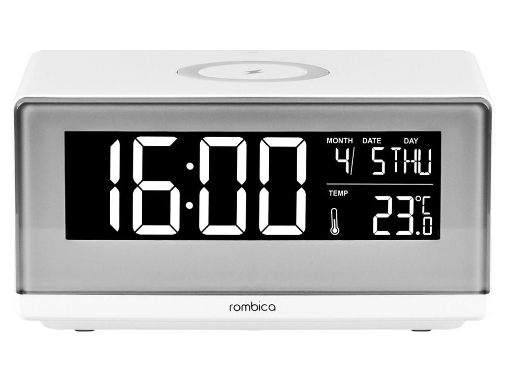 Часы с беспроводным зарядным устройством Rombica Timebox 2, белый (Р)-1