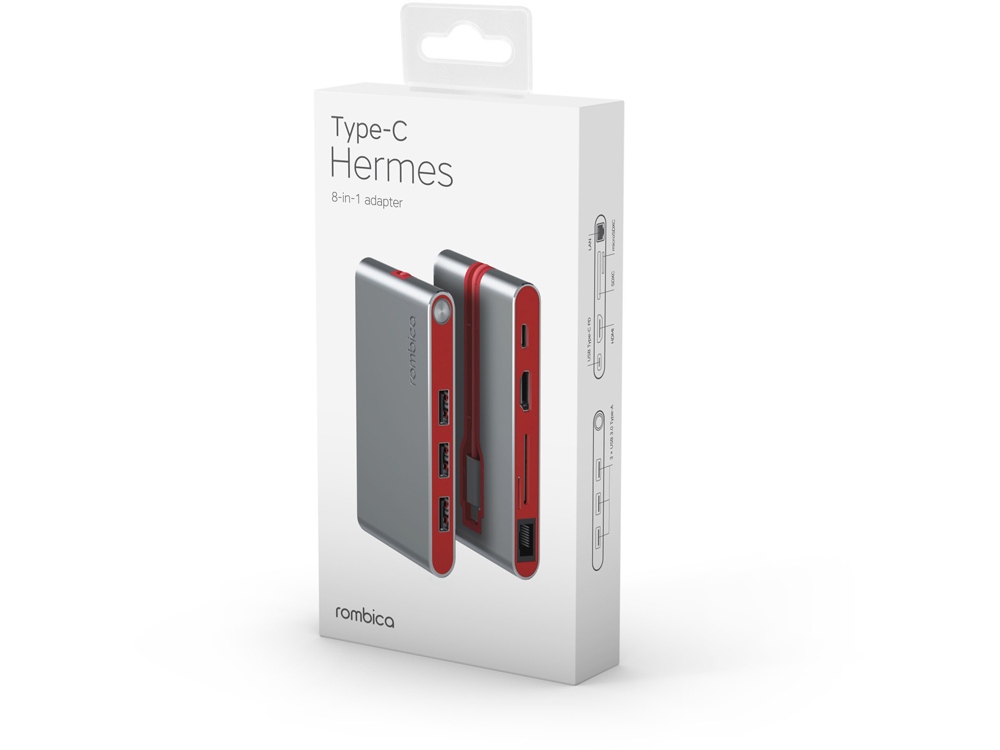 Хаб USB Rombica Type-C Hermes Red (Р)-4