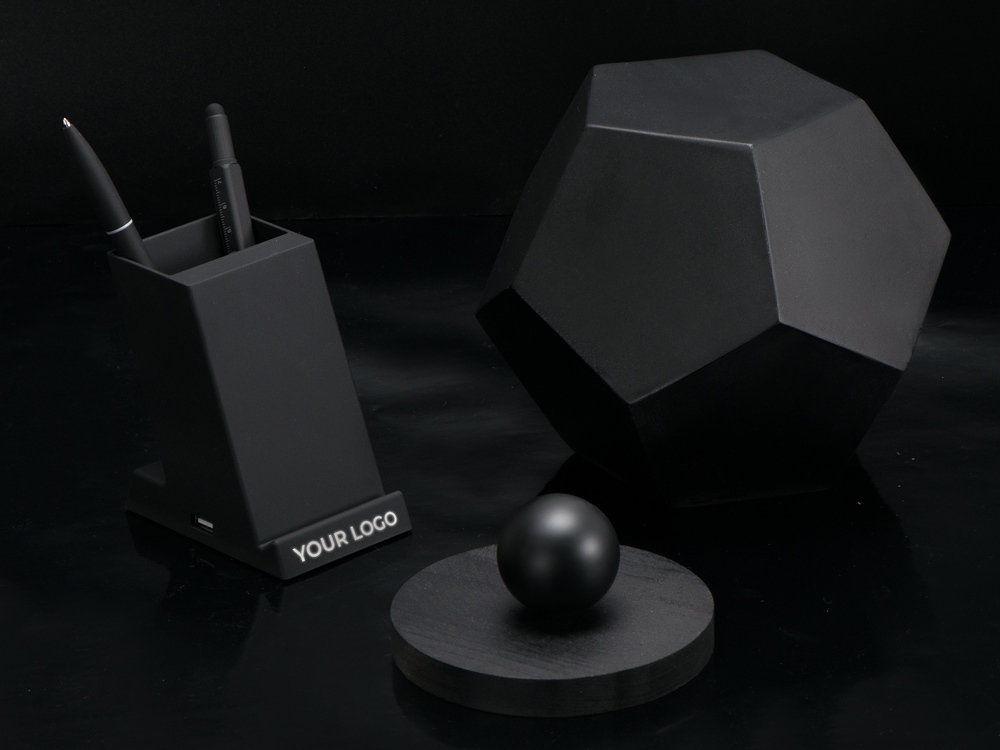 Беспроводная зарядка-подставка с подсветкой "Glow box", черный-13